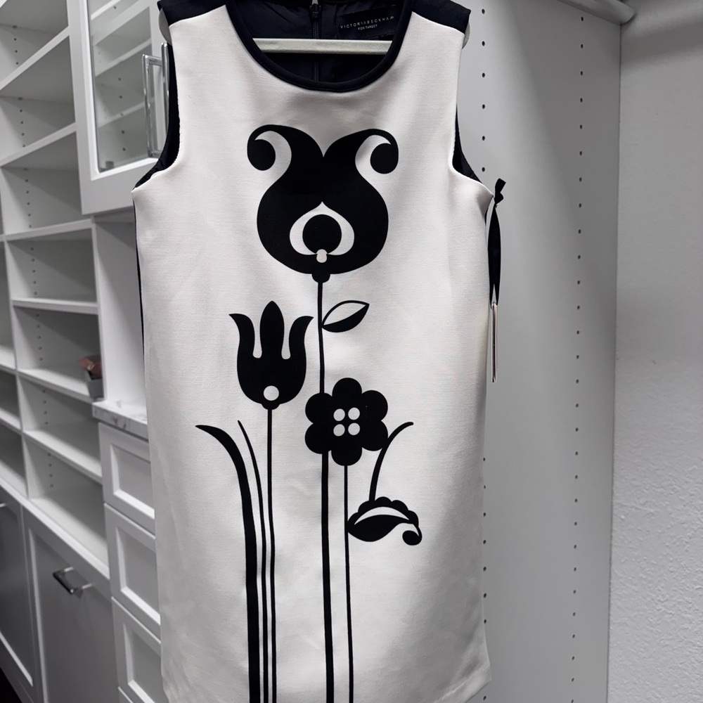 Victoria Beckham for Target Black and White Floral Mini Girls Dress